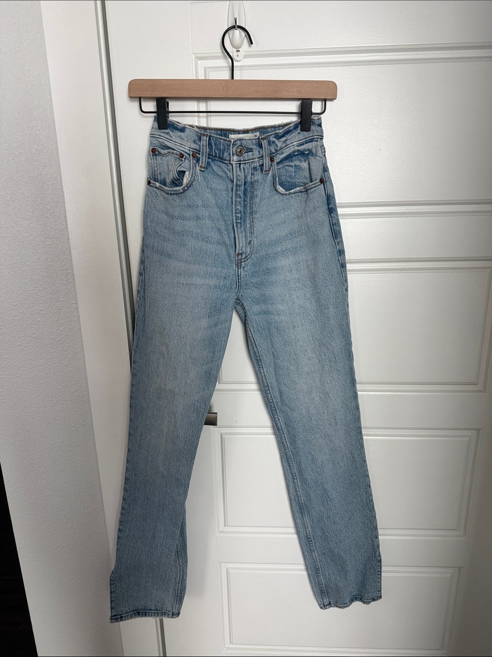 Classic Light Wash Straight Leg Jeans